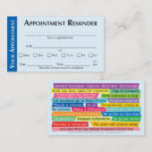 Appointment Reminder Cards with Kindness Message Telefonnummerkarte (Vorne/Hinten)