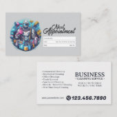Appointment Reminder House Cleaning Housekeeping Visitenkarte (Vorne/Hinten)