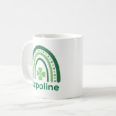 Appoline Name Clover Boho Rainbow Kaffeetasse (Vorderseite Links)
