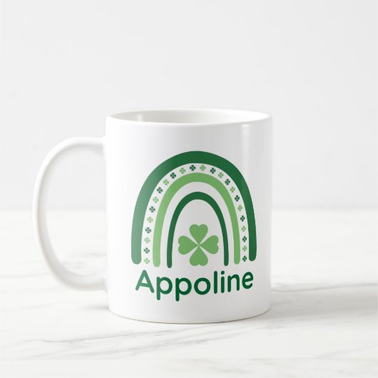 Appoline Name Clover Boho Rainbow Kaffeetasse (Links)