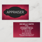Appraiser Elegant Name Plate Visitenkarte (Vorne/Hinten)