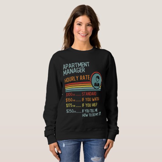 Appraiser Hourly Rate  Retro Job Title Sweatshirt (Vorne ganz)
