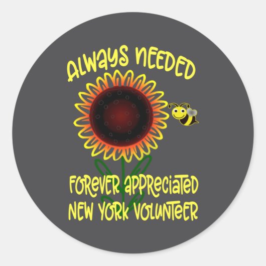 Appreciation New York Always Needed Volunteer Reco Runder Aufkleber (Vorderseite)