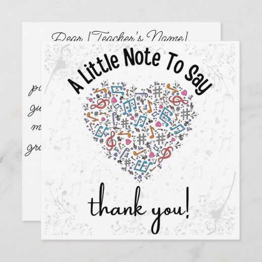 Appreciator Card für benutzerdefinierte Musiklehre (Vorne/Hinten)