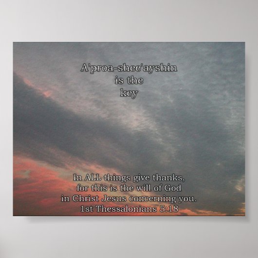 A'pproa-shee'ya-shin' ist der Schlüssel Poster (Vorne)