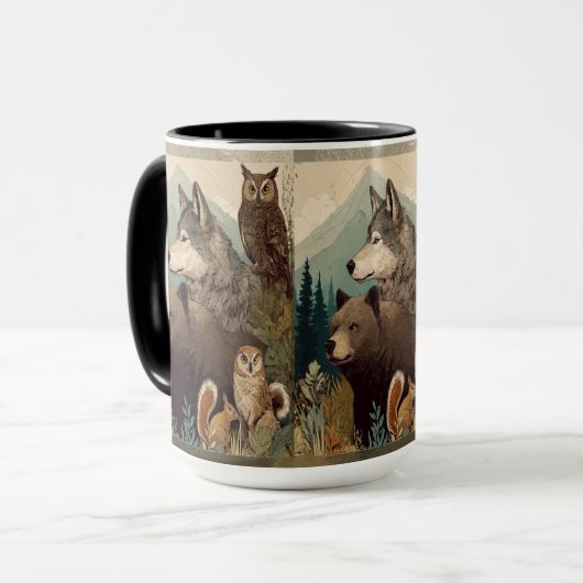 Approachable Wolf : Wilderness Mug Tasse (Vorderseite Links)