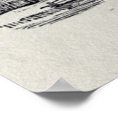 Approaching a Village in the Winter Poster (Ecke)