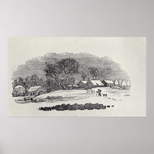Approaching a Village in the Winter Poster (Vorne)