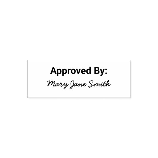 Approved By Cursive Script Signature Name Template Permastempel (Design)