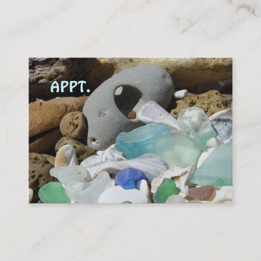 APPT. Karten Strand Seaglass Erinnerungs-Karte (Vorderseite)