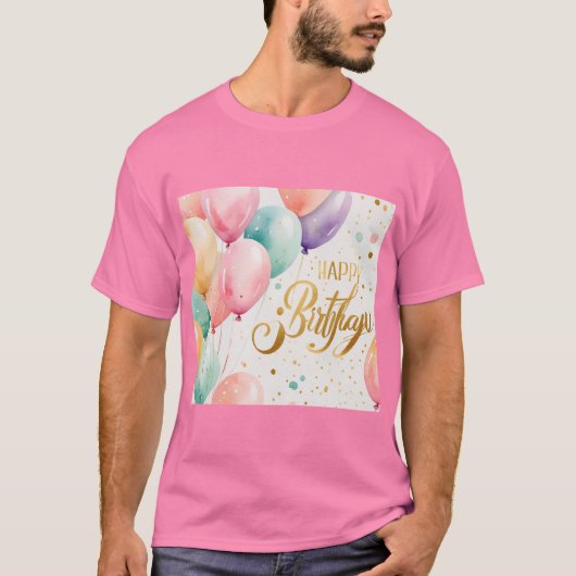 appy Birthday Pastel Balloon Bliss T-Shirt (Vorderseite)