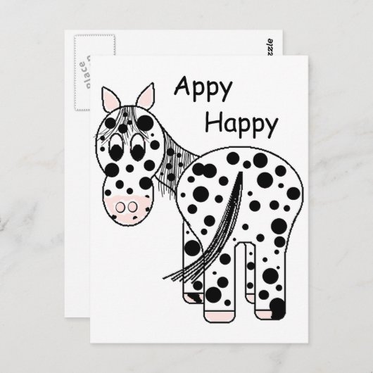 Appy Happy - Leopard Appaloosa Postkarte (Vorne/Hinten)