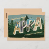 APRA Postkarte (Vorne/Hinten)