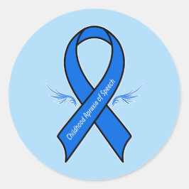 Apraxia der Sprechblase mit den Flügeln der Kindhe Runder Aufkleber