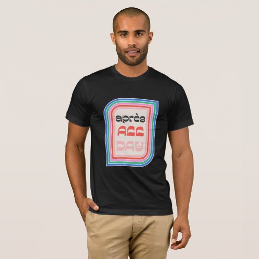 Après 70er Retro Stripter T - Shirt Typ Mens (Vorne ganz)