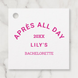Après All Day Hot Pink Junggeselinnen-Abschied Squ Geschenkanhänger