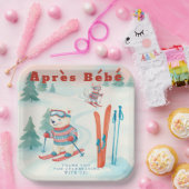 Après Bébé baby ski Polar bear Fox woodland Pappteller (Party)