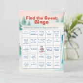 Après Bébé Find The Guest Bingo Card Einladung (Stehend Vorderseite)