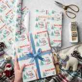 Après Bébé Polar Bear & Arctic Fox Skiing Geschenkpapier
