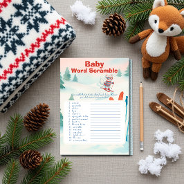 Après Bébé ski baby Baby Word Scramble Game card Einladung