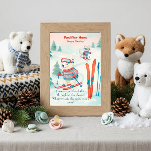 Après Bébé Ski Baby Boho Schnuller Jagd Spiel  Einladung