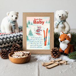 Après Bébé Ski Baby Don't Say Baby Game Sign Einladung