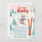Après Bébé Ski Baby Don't Say Baby Game Sign  Einladung (Rückseite)