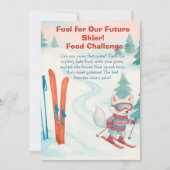 Après Bébé ski Baby Food Challenge Game Sign Einladung (Vorderseite)