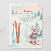 Après Bébé Ski Baby fox Favors Table Sign    Einladung (Vorderseite)