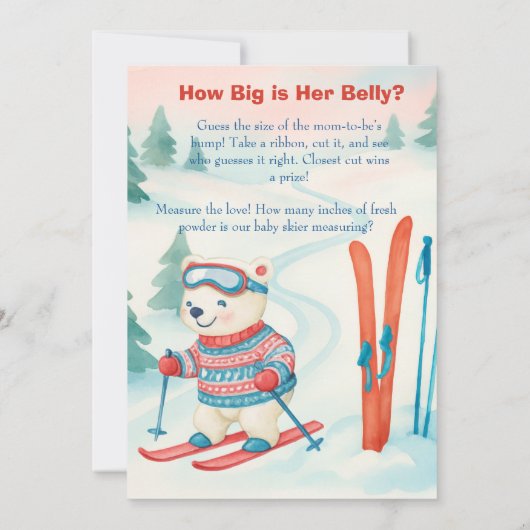 Après Bébé Ski Baby How Big Is Her Belly sign Einladung (Rückseite)