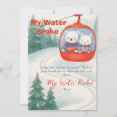 Après Bébé ski Baby My Water Broke Game sign Einladung (Vorderseite)