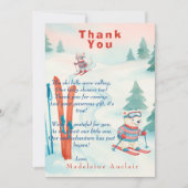 Après Bébé Ski baby Polar bear fox Thank You card Einladung (Vorderseite)