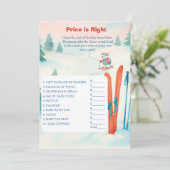 Après Bébé Ski Baby Price is Right Game card Einladung (Stehend Vorderseite)