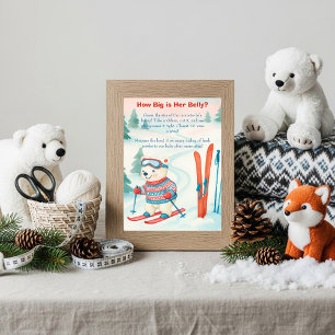Après Bébé Ski Baby Wie groß ist ihr Bauch Schild Einladung