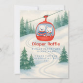 Après Bébé ski baby Woodland Diaper Raffle Table  Einladung (Vorderseite)
