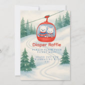 Après Bébé ski baby Woodland Diaper Raffle Table  Einladung (Rückseite)