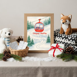 Après Bébé ski baby Woodland Diaper Raffle Table Einladung