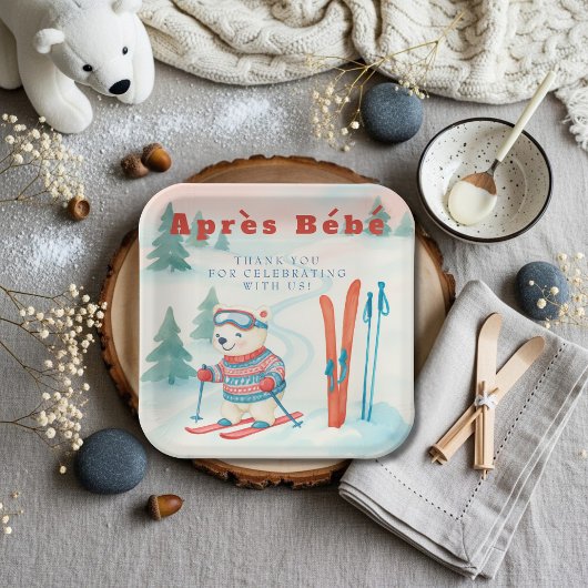 Après Bébé Ski Eisbär Pappteller