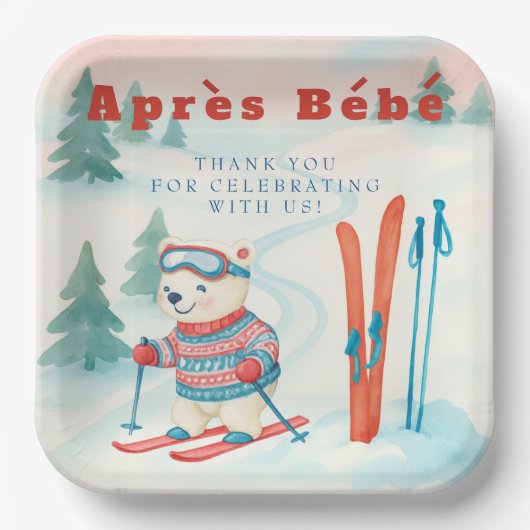 Après Bébé ski Polar Bear Pappteller (Vorderseite)