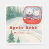 Après Bébé ski woodland animals winter baby shower Serviette (Vorderseite)