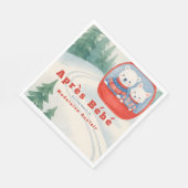 Après Bébé ski woodland animals winter baby shower Serviette (Ecke)