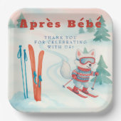 Après Bébé Skifahren Arctic Fox Pappteller (Vorderseite)