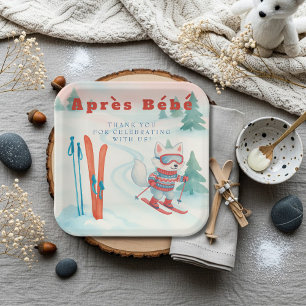 Après Bébé Skifahren Arctic Fox Pappteller