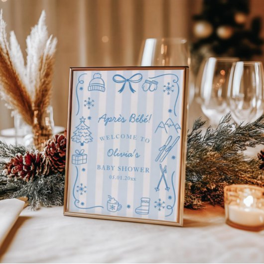 Après Bébé Winter Baby Shower Willkommen Poster