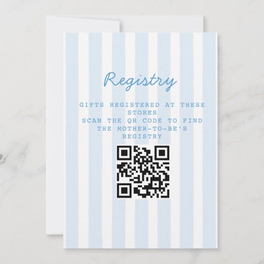 Après Bébé Winter Boy Registry QR Code Baby Shower Einladung (Rückseite)