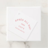 Après Ganztags Pink Bachelorette Ski Party Square Geschenkanhänger (Beispiel)