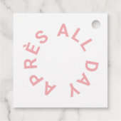 Après Ganztags Pink Bachelorette Ski Party Square Geschenkanhänger (Rückseite)