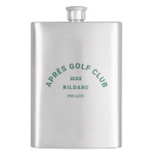 Après Golf Club Forest Green Golf Social Creme Flachmann (Vorderseite)