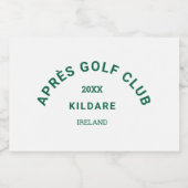 Après Golf Club Forest Green Golf Social Creme Schaumweinetikett (Einzelnes Label)