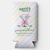 Aprés Golf Cocktail Coquette Bow Bachelorette Selters Dosenkühler (Rückseite)